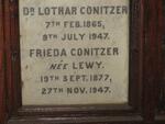CONITZER Lothar 1865-1947 & Frieda LEWY 1877-1947