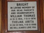 BRIGHT William Thomas 1914-1976 & Thelma Anita 1915-1996
