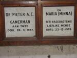 KAMERMAN Pieter A.E. -1977 & Maria -1978