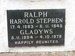 RALPH Harold Stephen 1883-1945 & Gladyws 1894-1978