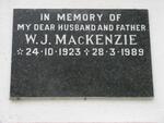 MACKENZIE W.J. 1923-1989
