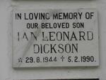 DICKSON Ian Leonard 1944-1990