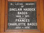 BAGGS Sinclair Haddick 1888-1971 & Frances Charlotte 1899-1976