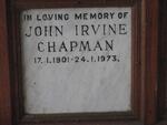 CHAPMAN John Irvine 1901-1973
