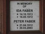 FABER Peter 1912-2003 & Ida 1913-1972