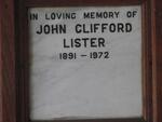 LISTER John Clifford 1891-1972