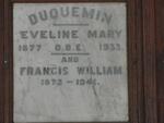 DUQUEMIN Francis William 1873-1941 & Eveline Mary 1877-1933