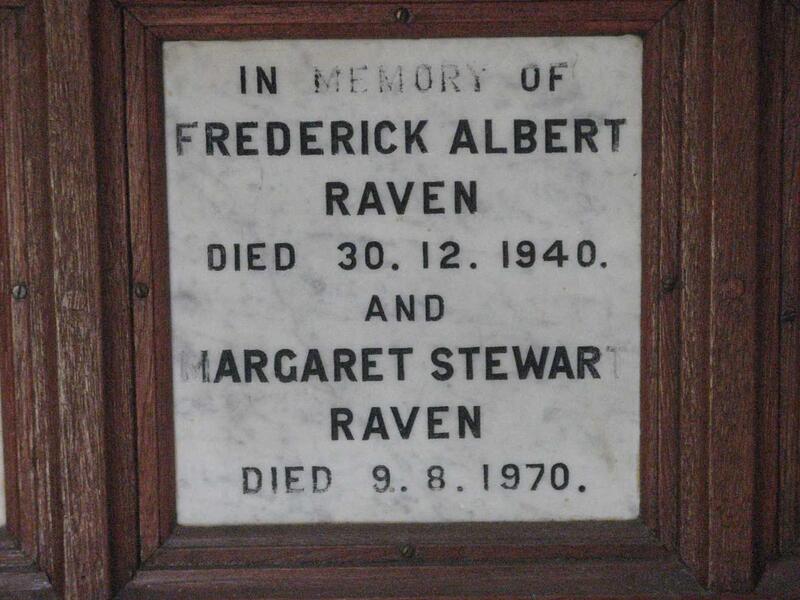 RAVEN Frederick Albert -1940 :: RAVEN Margaret Stewart -1970
