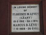 LEVEY Marcus B. 1909-1981 & Florence M. LEARY 1912-1972