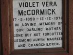 McCORMICK Violet Vera 1890-1972