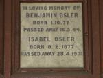 OSLER Benjamin 1877-1944 & Isabel 1877-1971
