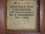RICHARDSON Archibald Read 1881-1954