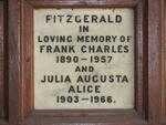 FITZGERALD Frank Charles 1890-1957 & Julia Augusta Alice 1903-1966