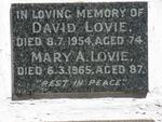 LOVIE David -1954 & Mary A. -1965