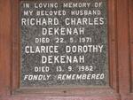 DEKENAH Richard Charles -1971 & Clarice Dorothy -1982