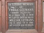 LEEMANS William 1902-1987 & Freda SLAUCK 1904-1970