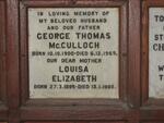 McCULLOCH George Thomas 1900-1969 & Louisa Elizabeth 1899-1980