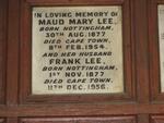LEE Frank 1877-1956 & Maud Mary 1877-1954