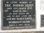 DENBY Eric Norman -1979 & Louise Marguerite Morrison -2002