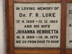 LUKE F.R. 1888-1965 & Johanna Henrietta 1889-1972