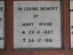 IRVINE Mary 1887-1981