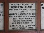 BLAND Walter Haywood 1910-1964 & Henrietta 1912-1960