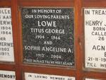 LOWE Titus George 1904-1966 & Sophie Angeline A. 1912-2006