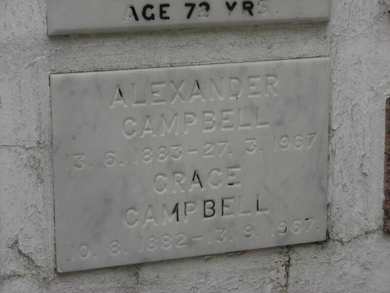 CAMPBELL Alexander 1883-1967 & Grace 1882-1967