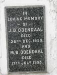 ODENDAAL J.D. -1959 & M.B. -1993