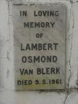 BLERK Lambert Osmond, van -1961