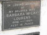 LOURENS Barbara McLay 1896-1962