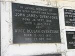 OVENSTONE John James 1892-1959 & Alice Beulah 1897-1962