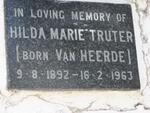 TRUTER Hilda Marie nee VAN HEERDE 1892-1963