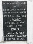 JACOBZ Frank Martin -1966 & Doris STARCK 1917-1989