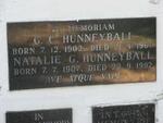 HUNNEYBALL G.C. 1902-1967 & Natalie G. 1907-1992