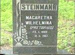 STEINMANN Magaretha Wilhelmina nee PRETORIUS 1889-1967