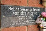 MERWE Helena Susanna Janette, van der 1936-2014