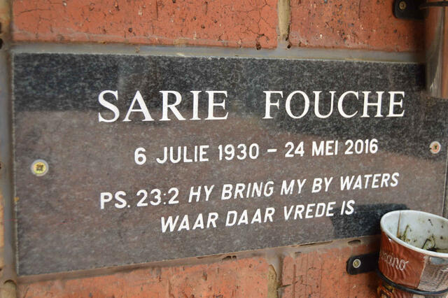 FOUCHE Sarie 1930-2016
