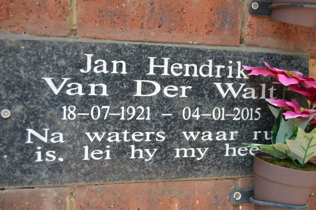WALT Jan Hendrik, van der 1921-2015