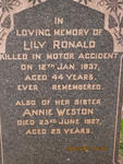 RONALD Lily -1937 :: WESTON Annie -1927