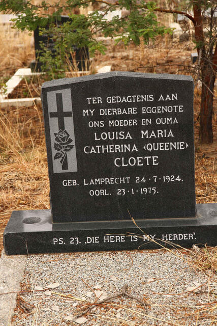 CLOETE Louisa Maria Catherina nee LAMPRECHT 1924-1975