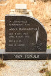 TONDER Anna Margaretha, van 1927-1972