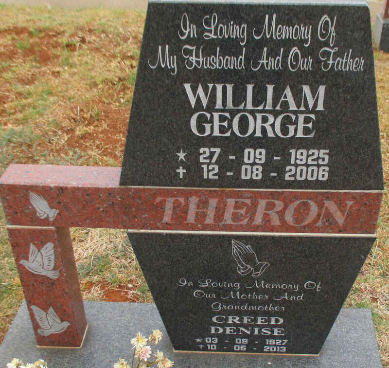 THERON William George 1925-2006 :& Denise CREED 1927-2013