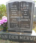 MERWE Petrus Johannes, van der 1928-2004 & Johanna Jaog 1927-2002