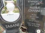 TABANE Phirime Johannes 1961-2001