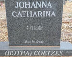 COETZEE Johanna Catharina nee BOTHA 1912-2001