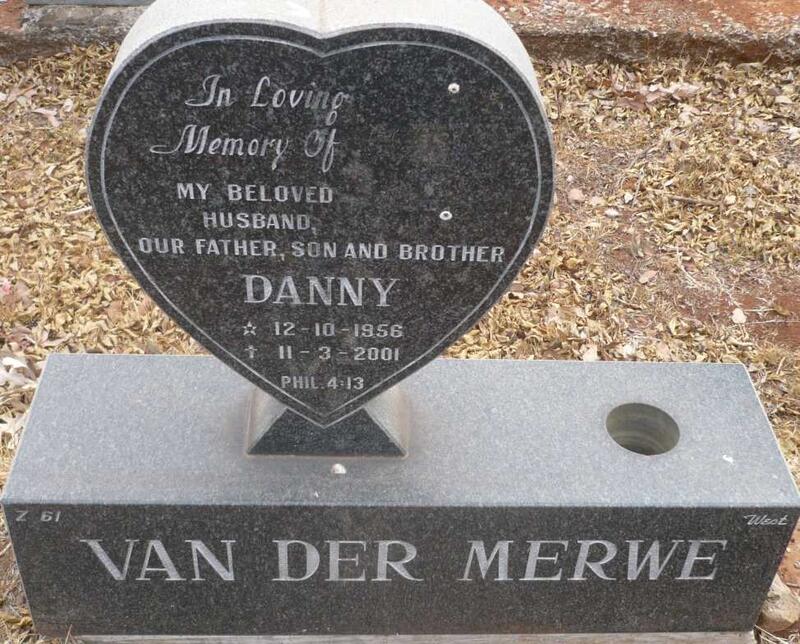 MERWE Danny, van der Merwe 1956-2001
