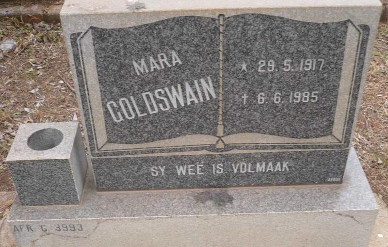 GOLDSWAIN Mara 1917-1985