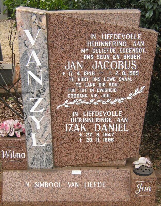 ZYL Jan Jacobus, van 1946-1985 :: VAN ZYL Isak Daniel 1947-1996