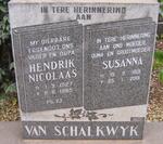 SCHALKWYK Hendrik Nicolaas, van 1927-1985 & Susanna 1931-2001
